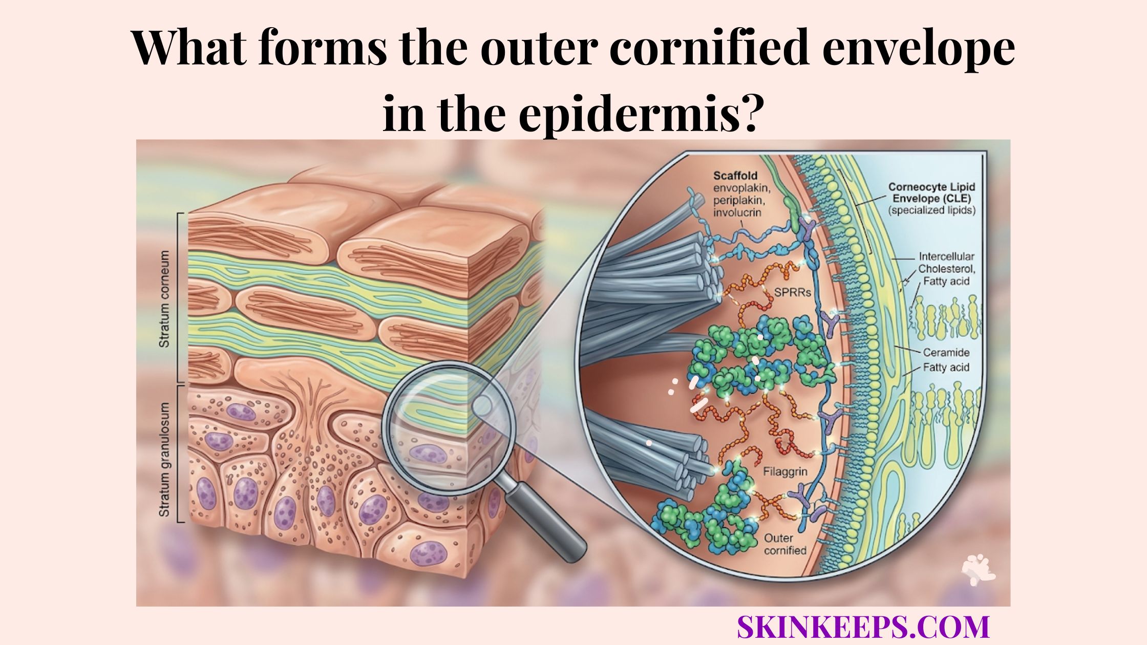 forms the outer cornified envelope in the epidermis