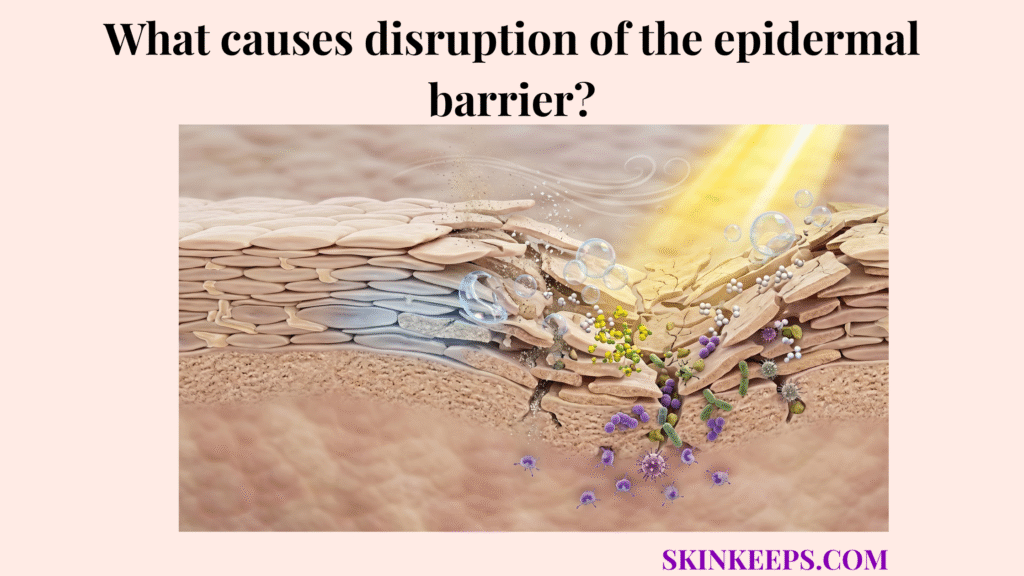 causes disruption of the epidermal barrier