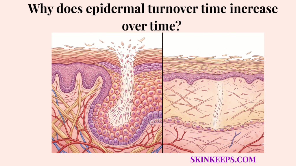 epidermal turnover time increase over time