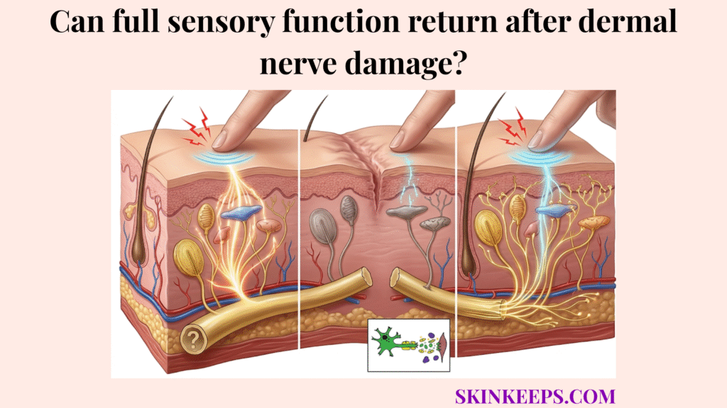 full sensory function return after dermal nerve damage