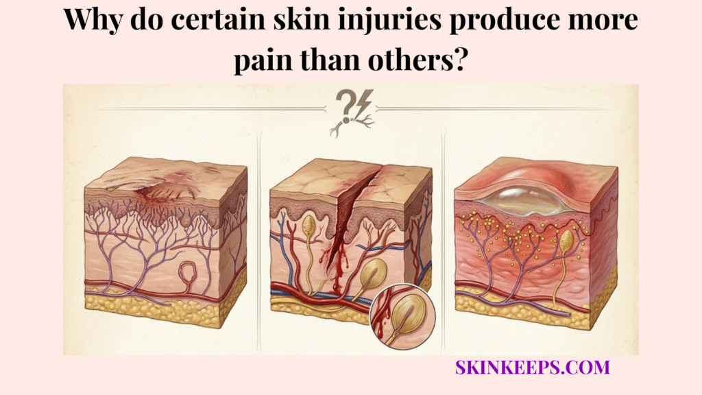 skin injuries produce more pain than others