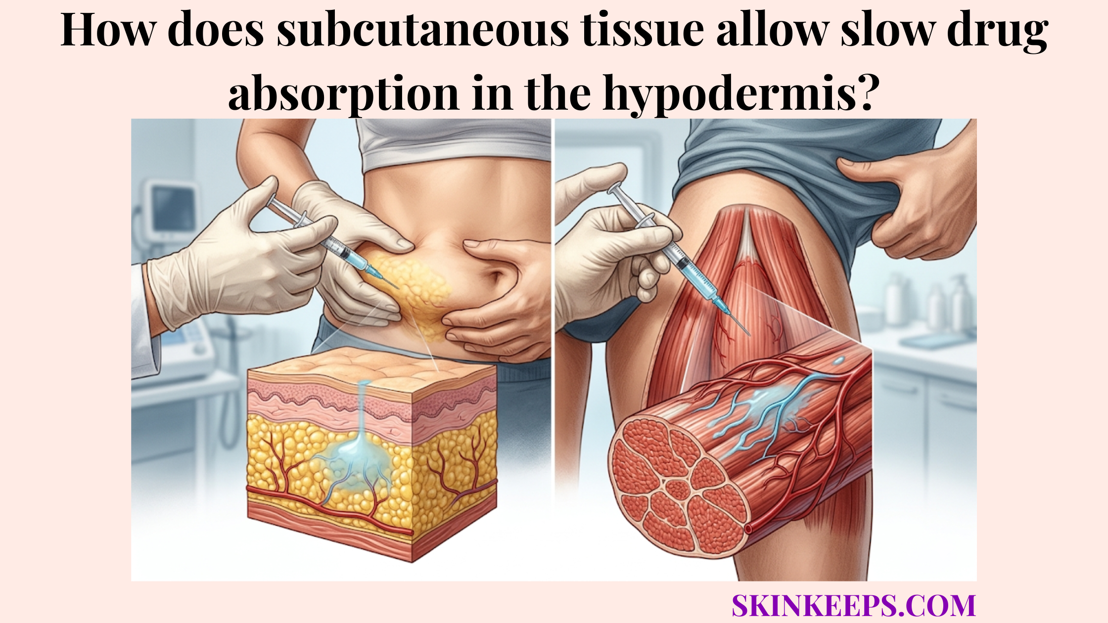 Subcutaneous tissue allow slow drug absorption in the hypodermis