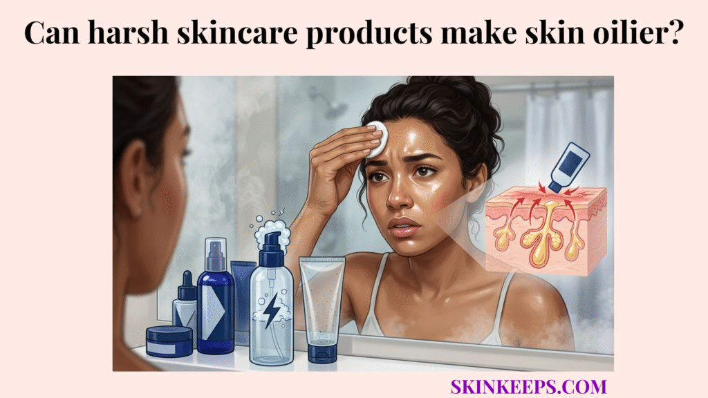 harsh skincare products make skin oilier