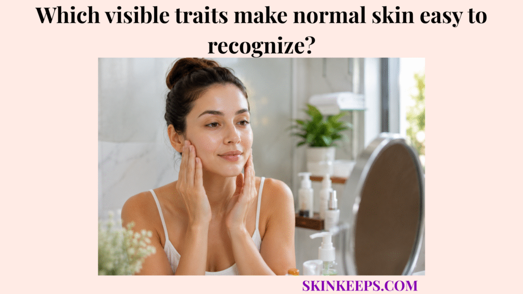 Realistic skincare image showing a woman with normal skin, smooth texture, even tone, and a balanced natural glow.