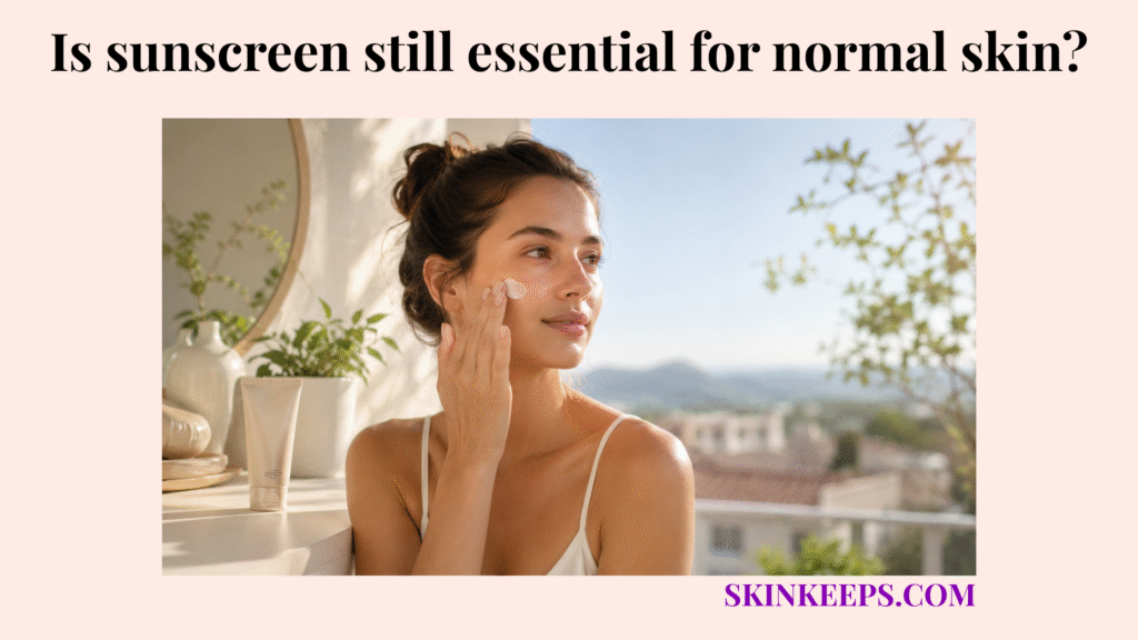 sunscreen still essential for normal skin