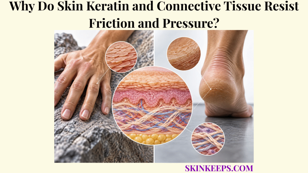 Why Do Skin Keratin and Connective Tissue Resist Friction and Pressure?