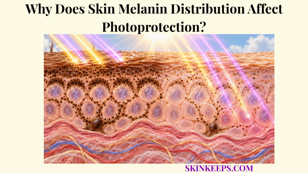 Why Does Skin Melanin Distribution Affect Photoprotection?