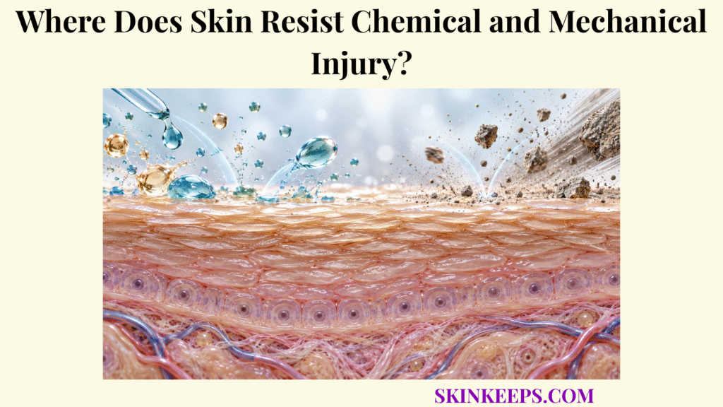 Where Does Skin Resist Chemical and Mechanical Injury?